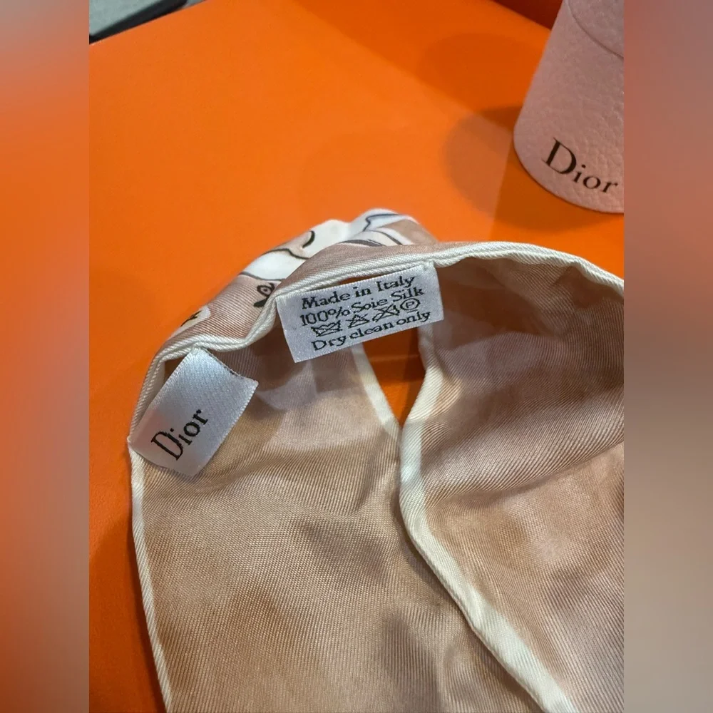 Dior Multicolor Silk ABCDIOR “M” Twilly Scarf